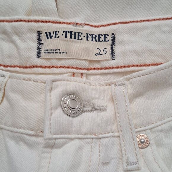 We The Free Ivory White The Pacifica High Rise Slim Straight Leg Denim Jeans 25 - Picture 11 of 11